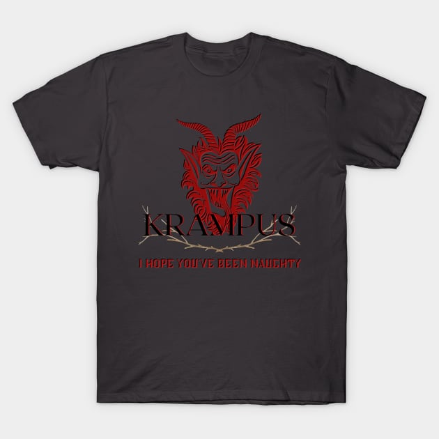 Krampus hopes you've been Naughty T-Shirt by The Convergence Enigma